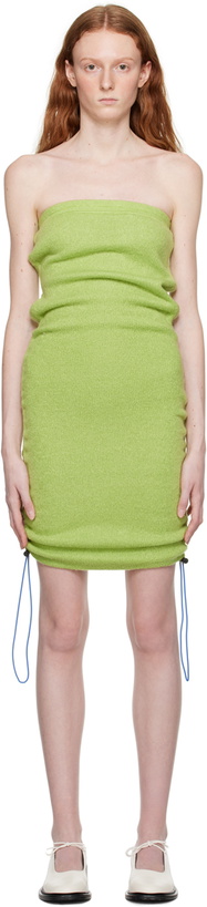 Photo: KkCo SSENSE Exclusive Green Scrunch Mini Dress