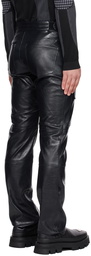 MISBHV Navy Moto Faux-Leather Cargo Pants