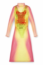Diesel Layered midi dress with lyrics print - Dresses Womens in Multicolor