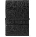 Valextra - Pebble-Grain Leather Business Card Holder - Men - Black
