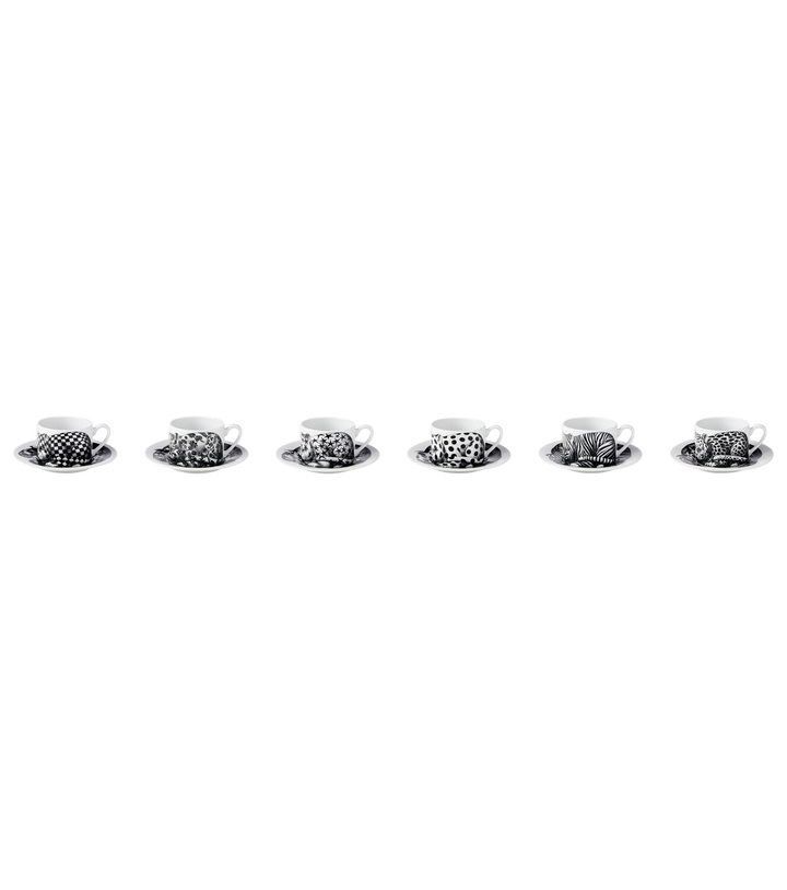 Photo: Fornasetti High Fidelity set of 6 porcelain teacup and saucer set