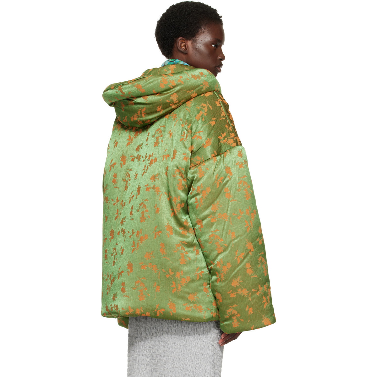 Dries Van Noten Green & Orange Floral Jacket