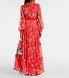 Etro Floral tiered silk maxi skirt