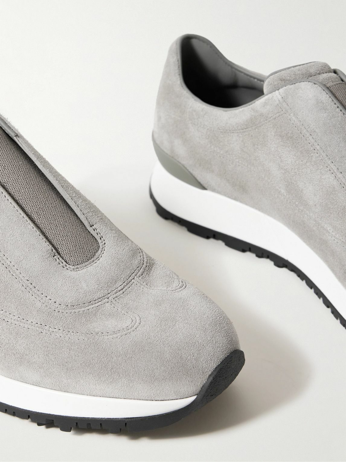 John Lobb - Lift Suede Slip-On Sneakers - Gray