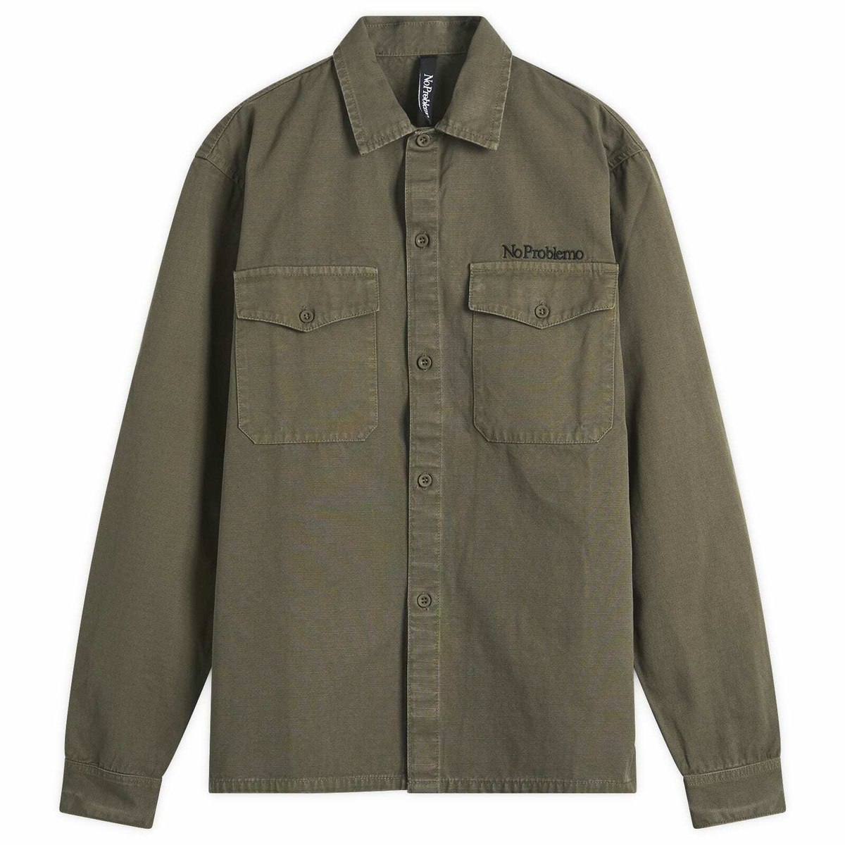 No Problemo Men's Mini Problemo Ripstop Work Shirt in Olive