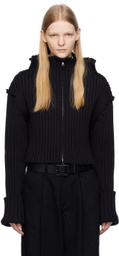 Y's Black Lettuce Edge Cardigan