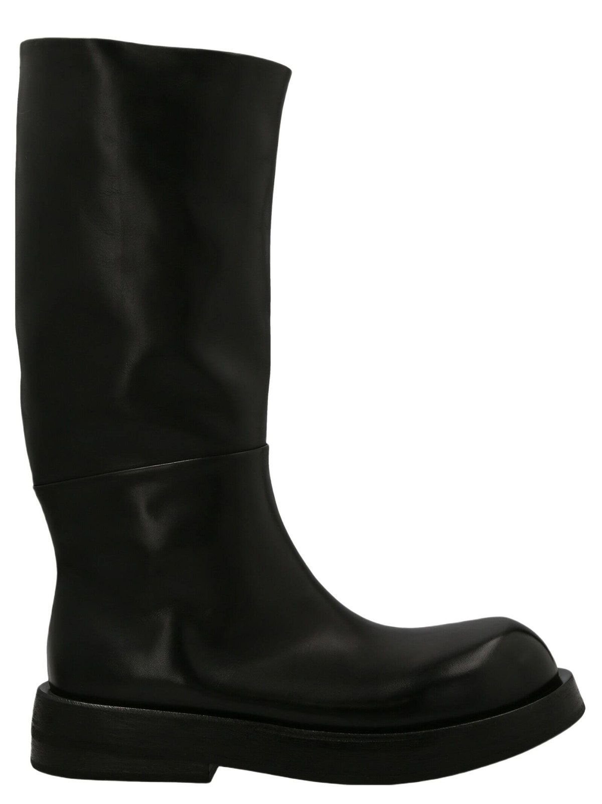 【関税込み】Marsell ブラック Cassello アンクルブーツ Men's Black Leather Ankle Boots Cassello - Marsèll