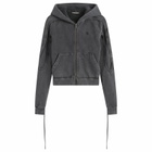 Ottolinger Women's Sutured Zip Hoodie in Black Wash