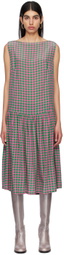 Caro Editions SSENSE Exclusive Pink & Green Heather Midi Dress