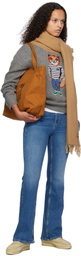 Maison Kitsuné Gray Dressed Fox Intarsia Sweater