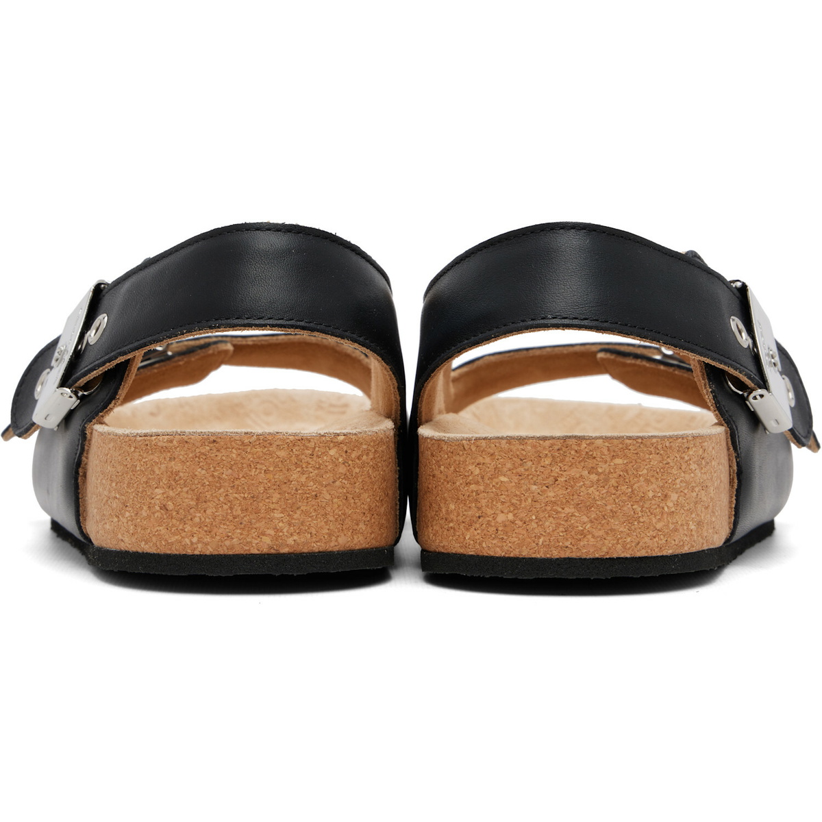 Balenciaga Black Scholl Edition Calfskin Flat Sandals