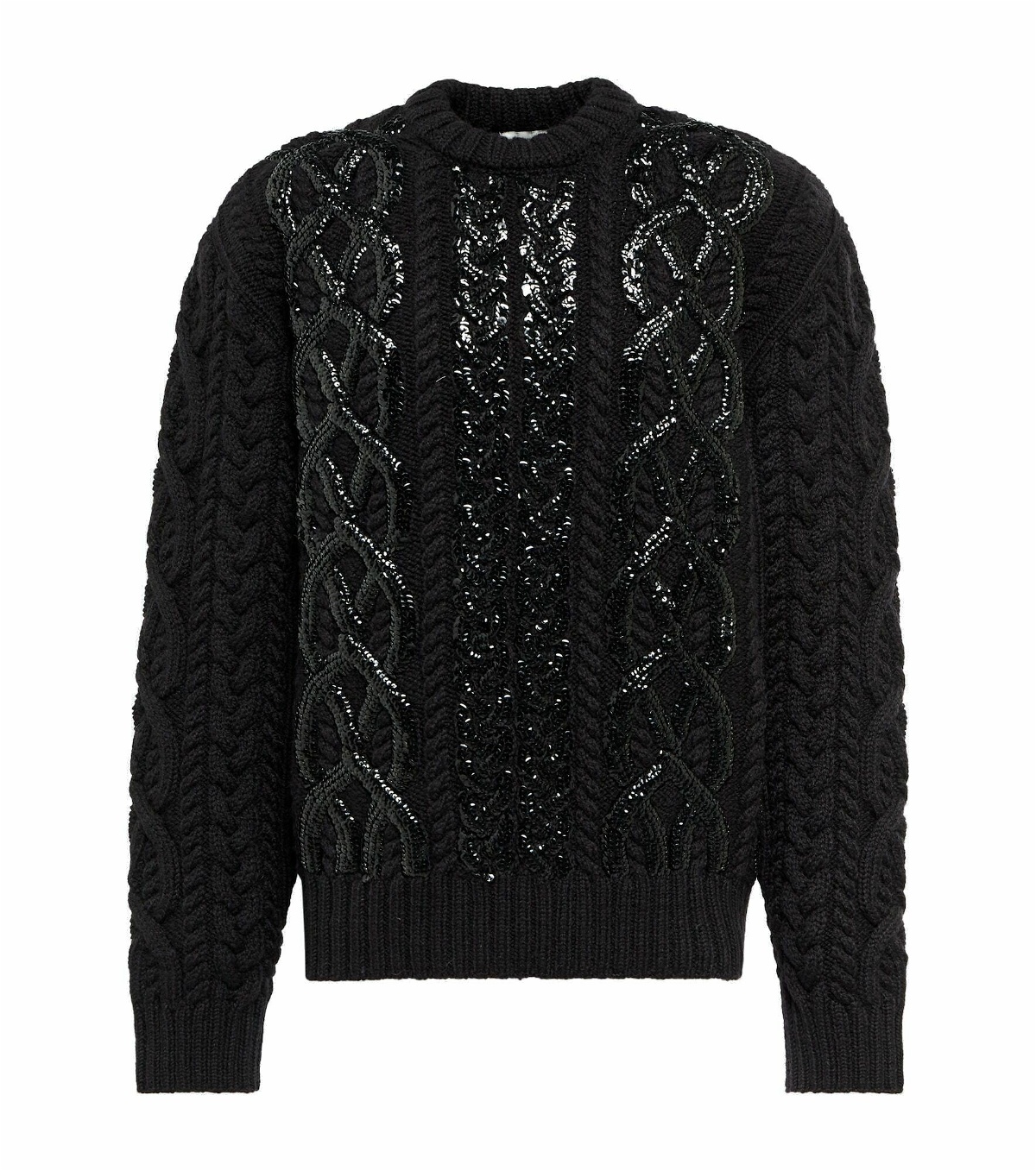 Dries Van Noten - Sequined cable-knit wool sweater Dries Van Noten