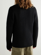 John Elliott - Slim-Fit Waffle-Knit Zip-Up Cardigan - Black