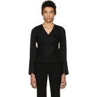 Victoria Beckham Black Open Back Blouse