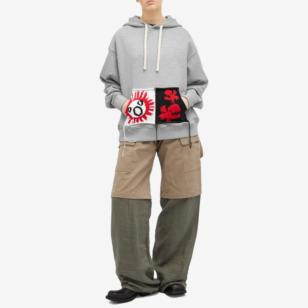 国内発送■CHARLES JEFFREY LOVERBOY■PATCH RABBIT EARS HOODY PATCH RABBIT EARS HOODY in ECRU