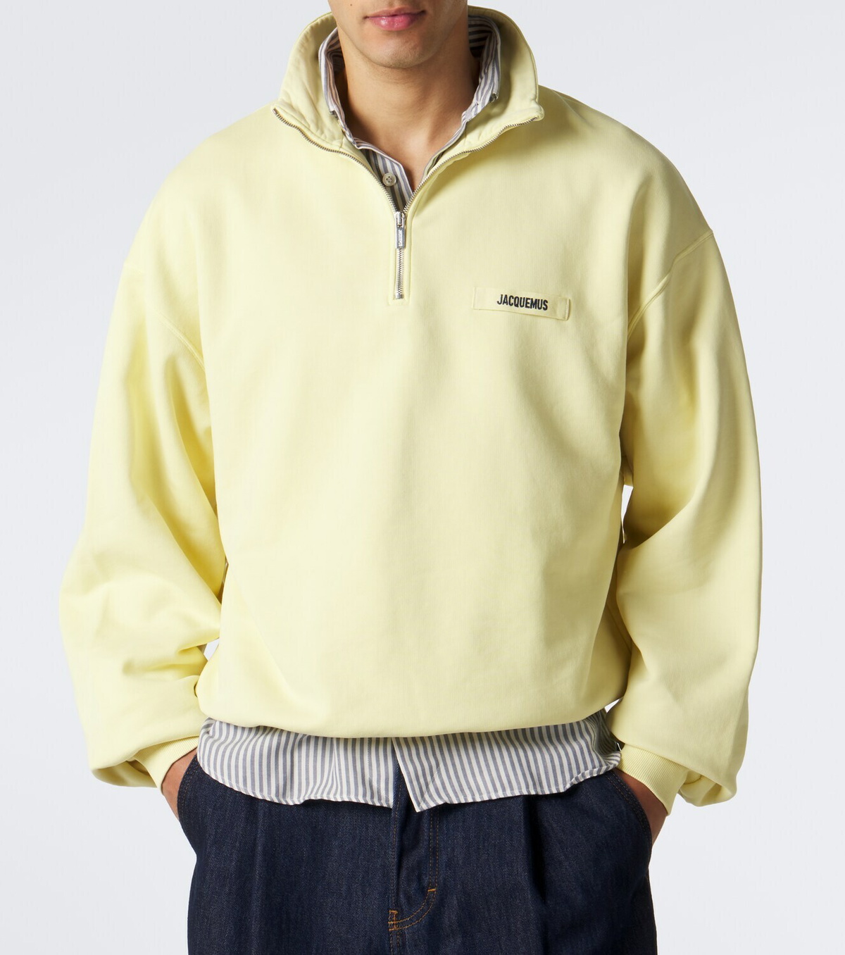 Jacquemus Gros Grain cotton fleece half-zip sweatshirt