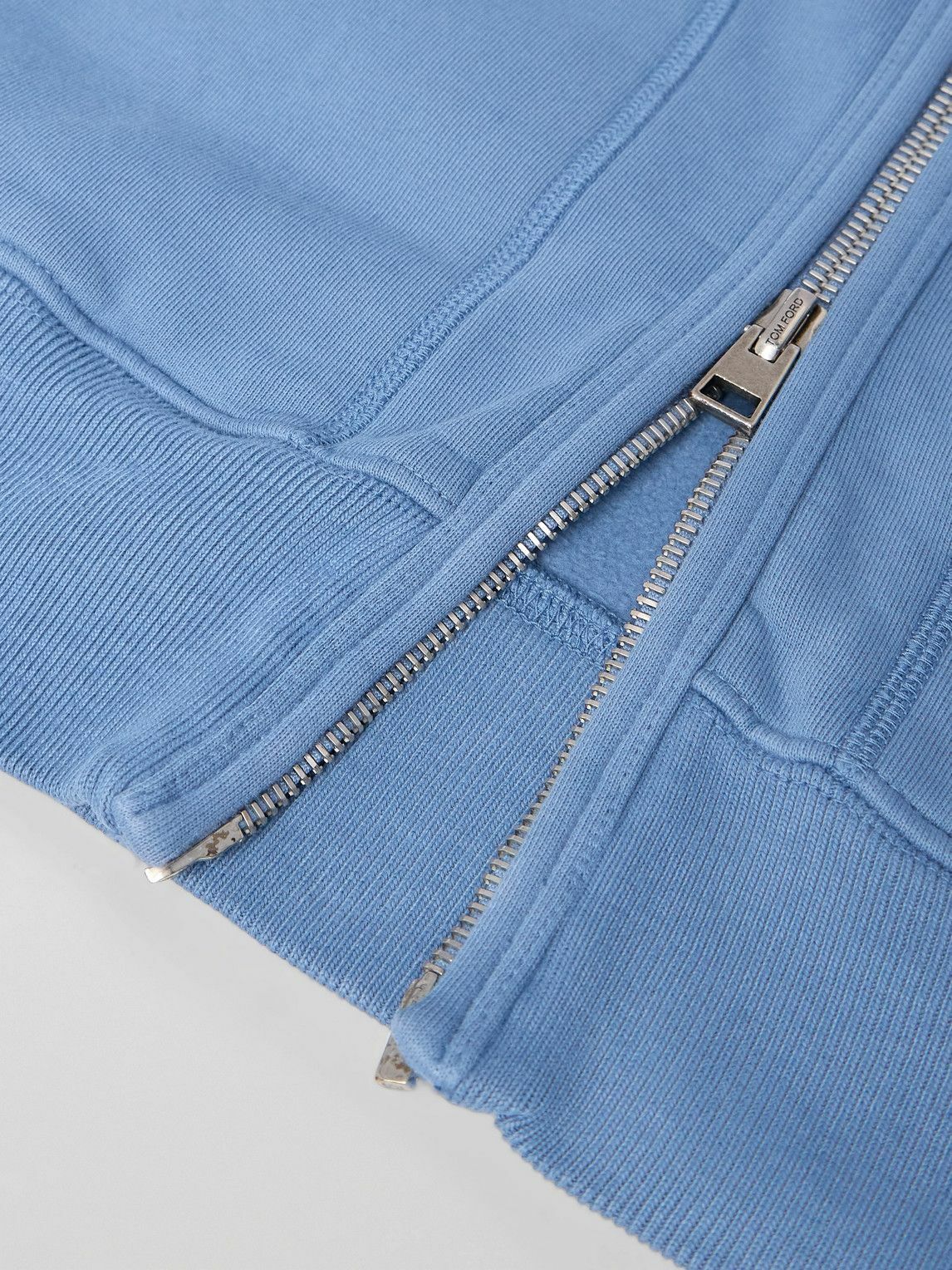 TOM FORD - Slim-Fit Cotton-Jersey Zip-Up Hoodie - Blue