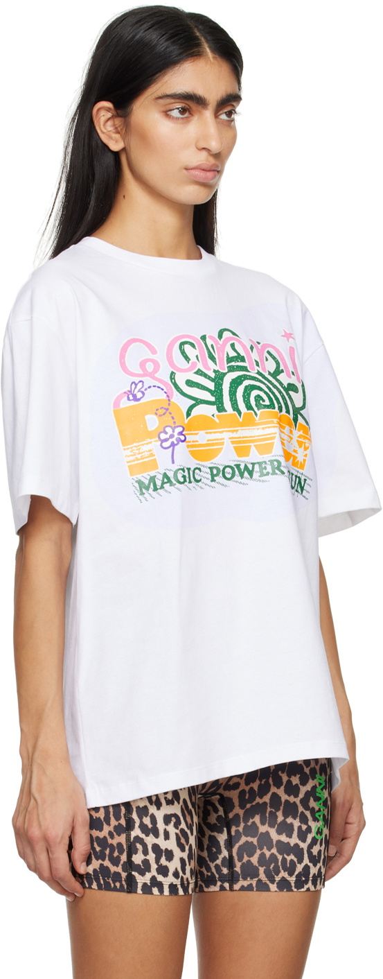GANNI White Future Heavy Sun T-Shirt GANNI