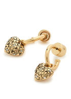 Coach Quilted Heart Hoop Earrings - Gold - One Size