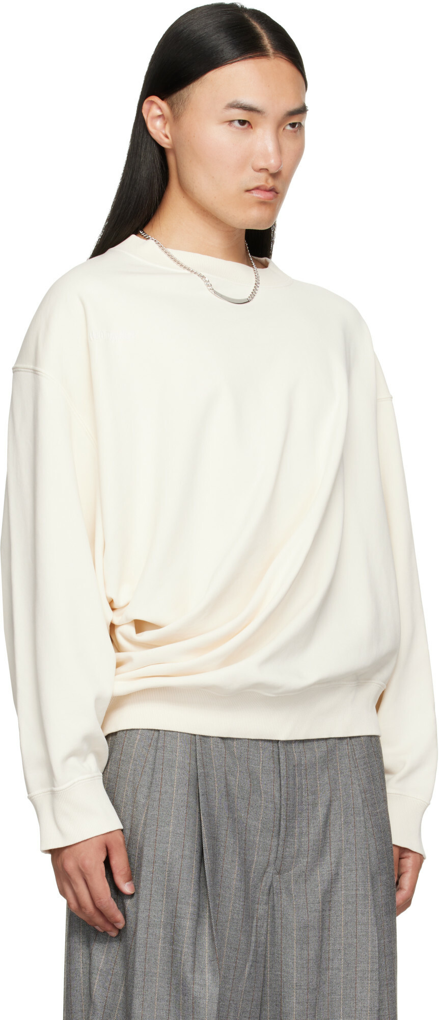Hed Mayner Off-White Asymmetric Sweatshirt
