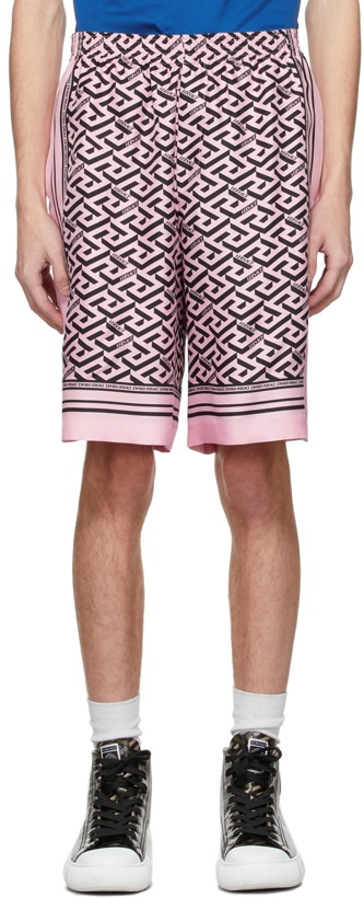 Photo: Versace Pink 'La Greca' Shorts
