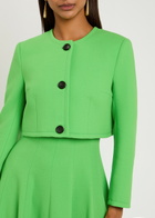 Emilia Wickstead Lizette Wool-crepe Cropped Jacket Green