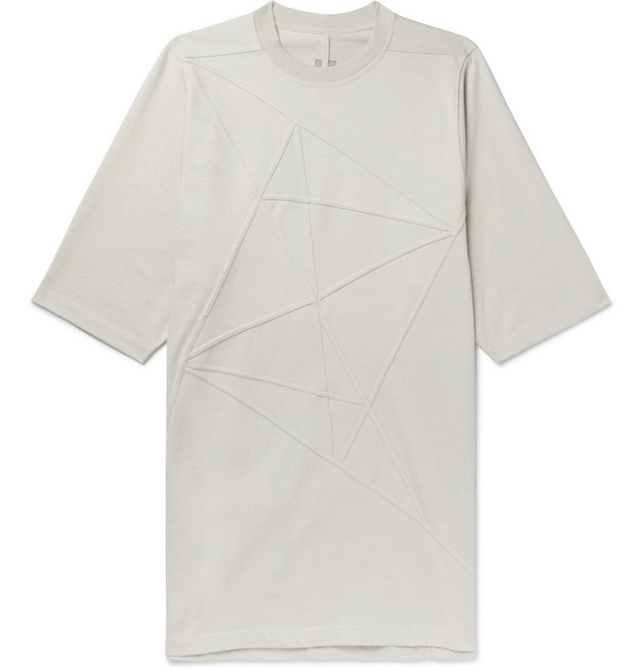 Photo: Rick Owens - Oversized Panelled Cotton-Jersey T-Shirt - Gray