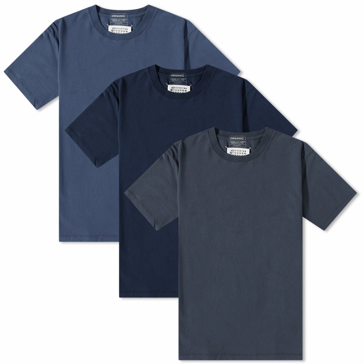 Photo: Maison Margiela Men's Classic T-Shirt - 3 Pack in Shades Of Navy