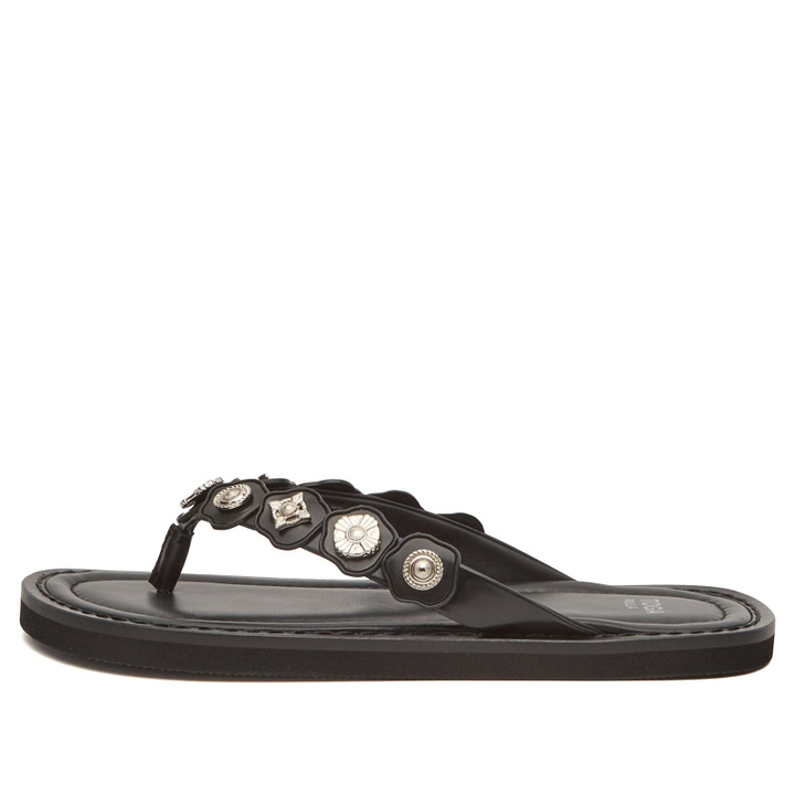 Photo: Toga Pulla Women's Leather Flip Flops in Black