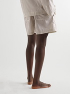 TEKLA - Striped Organic Cotton-Poplin Pyjama Shorts - White