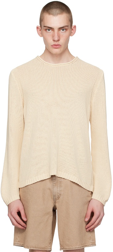Photo: GUESS USA Beige Rolled Edge Sweater