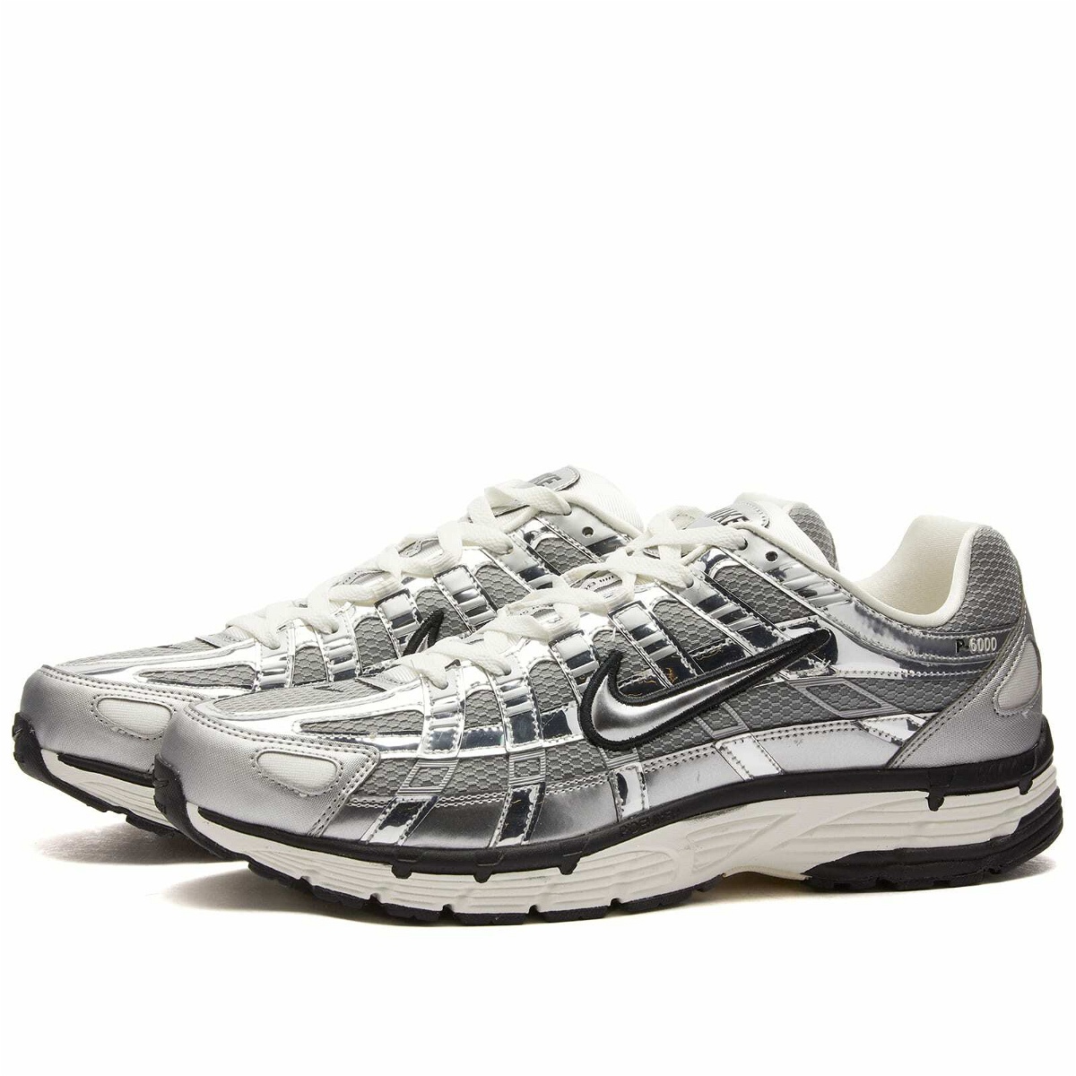 Photo: Nike P-6000 Sneakers in Metallic Silver/Sail/Black