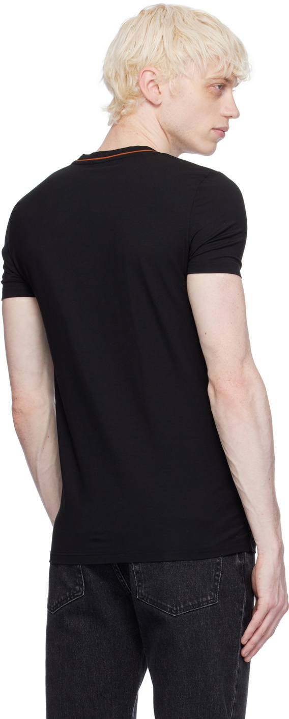 MOD Black Elegant Round Neck Metal Button Bell Sleeve T-Shirt