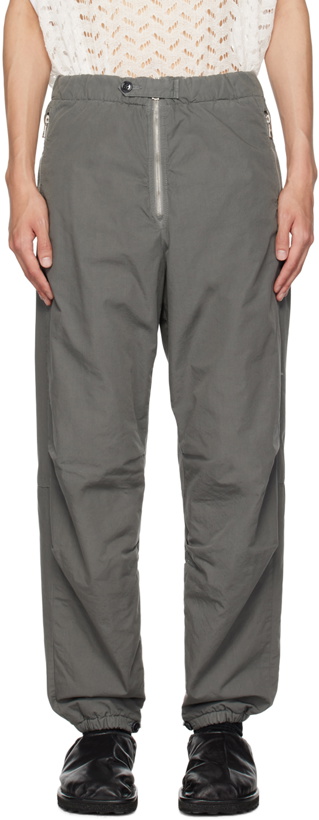 Photo: Dries Van Noten Gray Elasticized Trousers