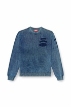 Diesel Denim-look jumper with patch effects - Knitwear Mens in Blue