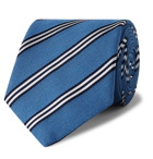Turnbull & Asser - 8cm Striped Silk and Cotton-Blend Jacquard Tie - Blue