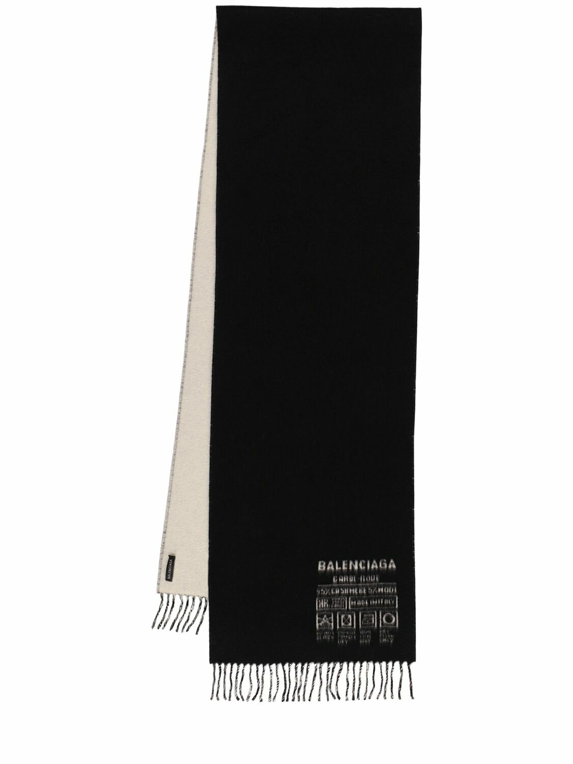 Balenciaga Black & Grey Allover Logo Macro Scarf Balenciaga
