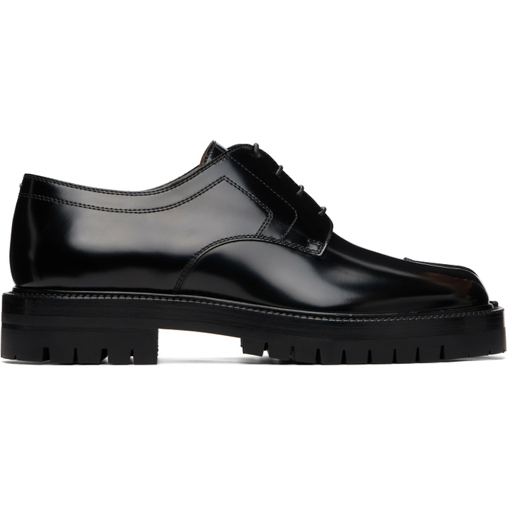 Photo: Maison Margiela Black Tabi Lace-Up Derbys
