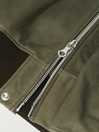 Our Legacy - Compel Plush-Trimmed Leather Jacket - Green