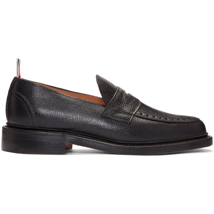 Photo: Thom Browne Black Pebbled Penny Loafers