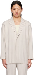 HOMME PLISSÉ ISSEY MIYAKE Beige Box Pleats Ensemble Blazer