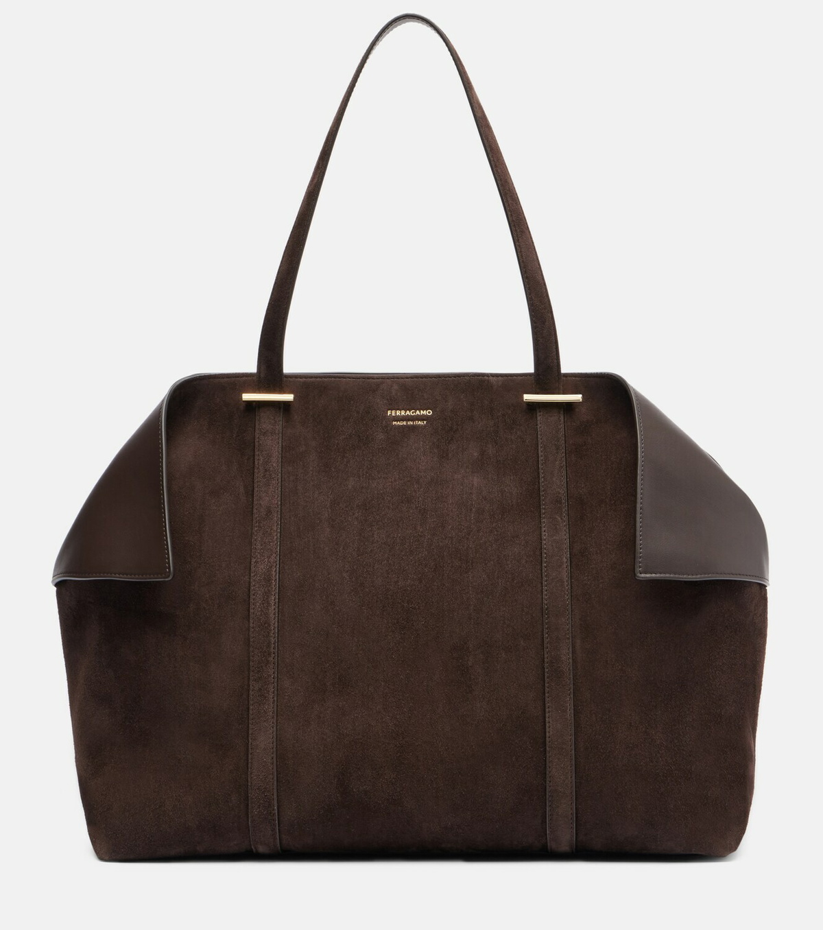 Ferragamo Scarf Large suede tote bag
