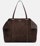 Ferragamo Scarf Large suede tote bag