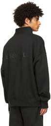 Essentials Black Mock Neck Half-Zip Sweatshirt