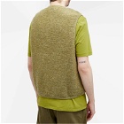 Universal Works Men's Wool Fleece Zip Gilet - END. Exclusive in Light Olive