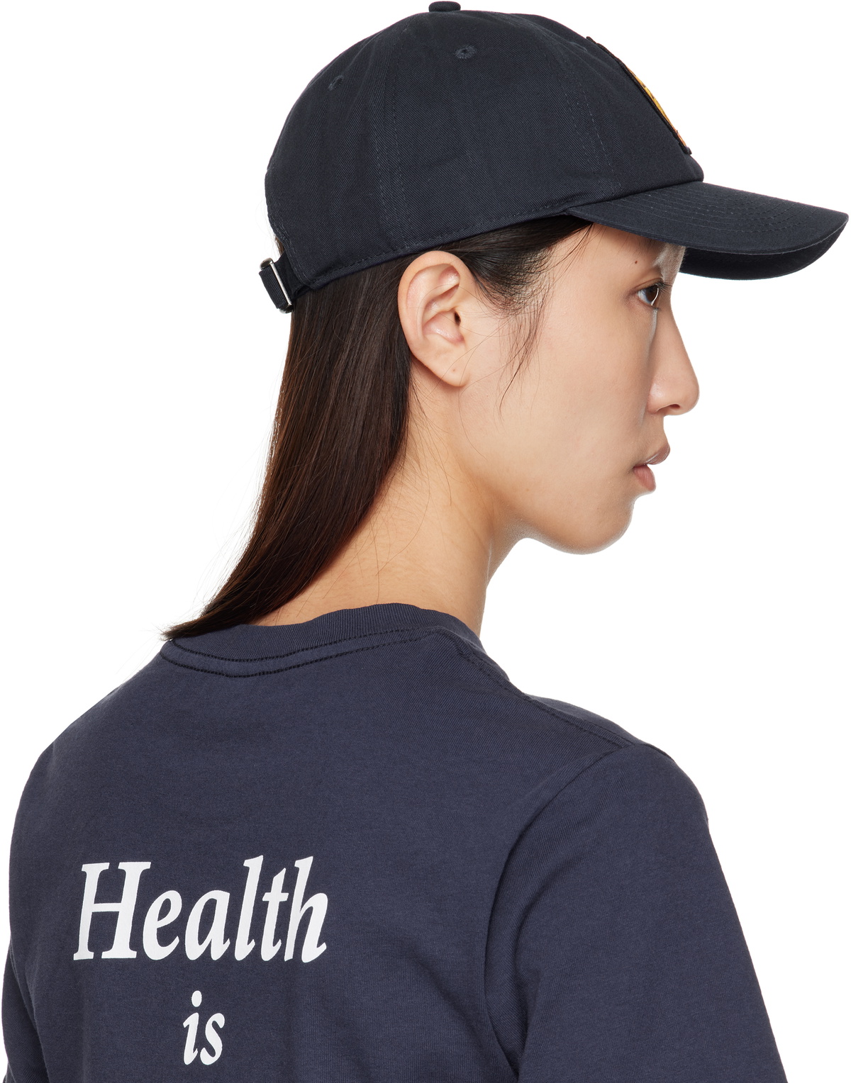 Sporty & Rich Navy 'NY' Crest Cap