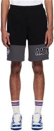 AAPE by A Bathing Ape Black & Gray Paneled Shorts