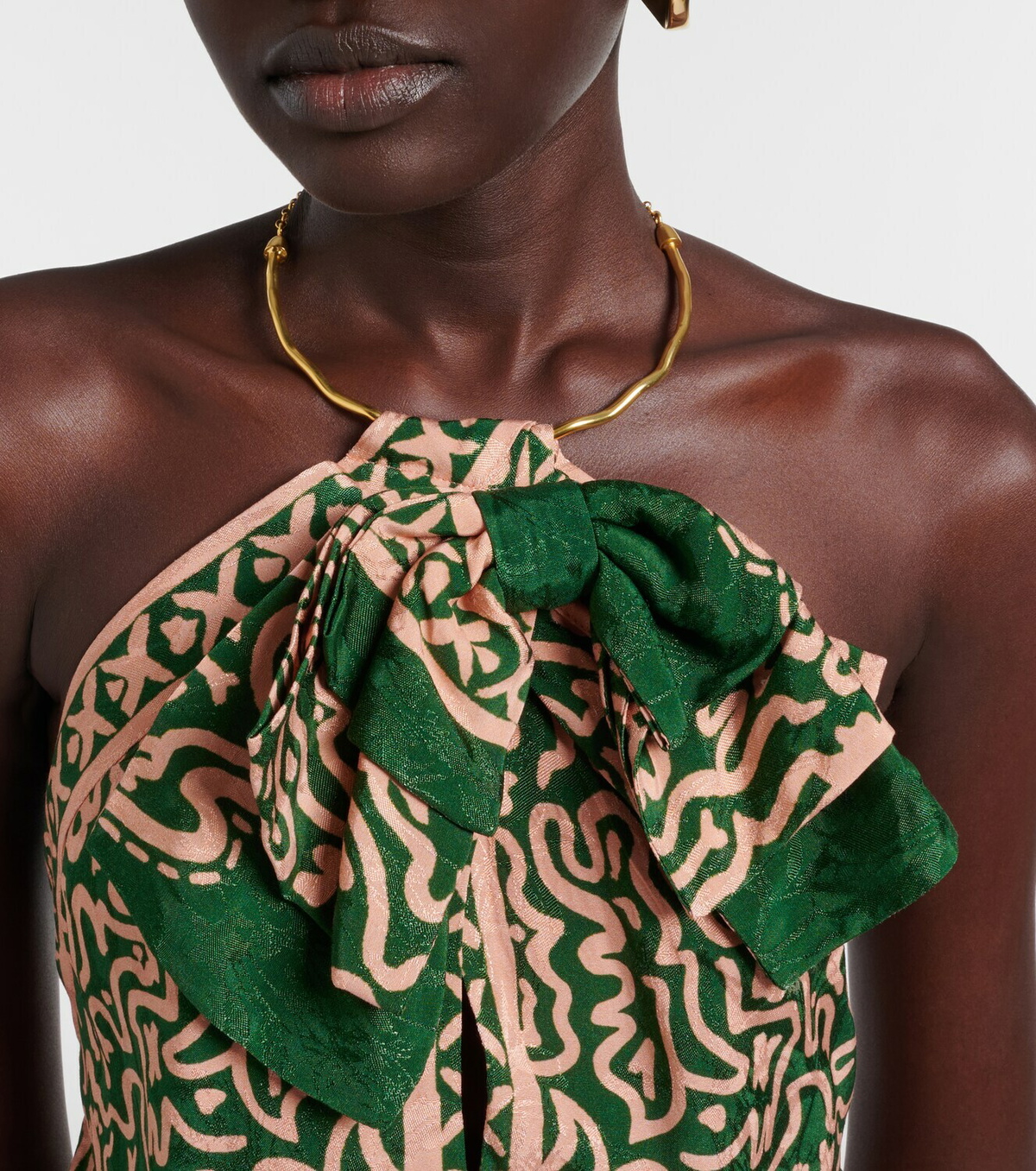 Johanna Ortiz Printed halterneck top