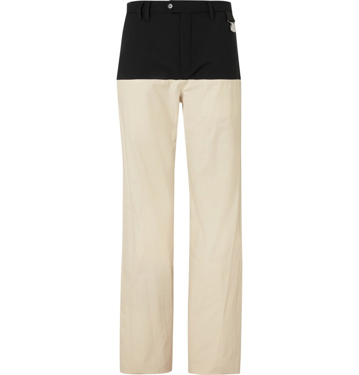 Photo: Raf Simons - Wool Twill-Panelled Cotton Trousers - Neutrals