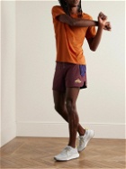 Nike Running - Trail Second Sunrise Straight-Leg Ripstop-Panelled Dri-FIT Shorts - Burgundy